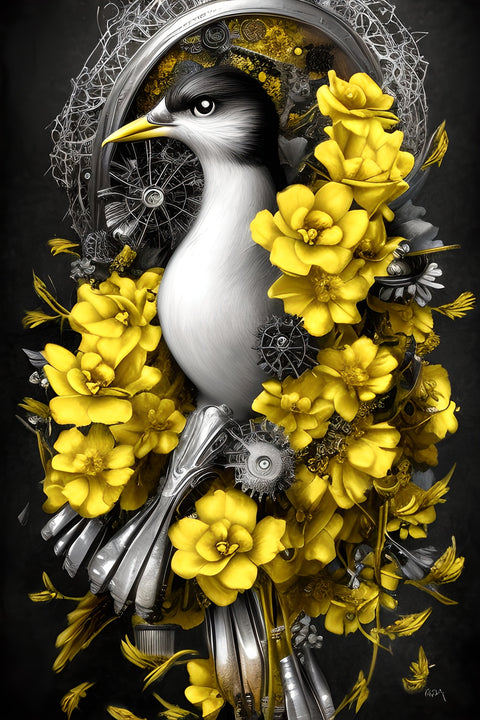 Steampunk Fantasy Bird Wall Art