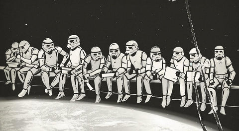 Storm Trooper Lunch on a Skyscraper Wall Art