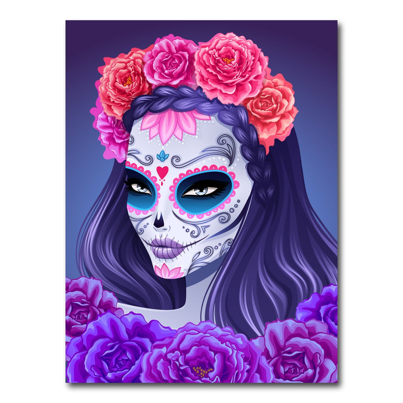 AUTO-MOCKUP WHITE | Sugar skull woman | 1 Piece | Gallery Wrap Canvas | group=3x4