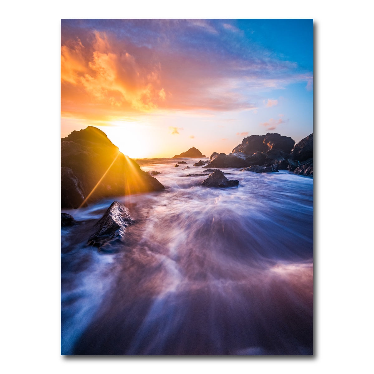 AUTO-MOCKUP WHITE | Sunrise Waves | 1 Piece | Gallery Wrap Canvas | group=3x4