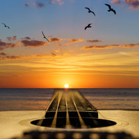 Sunset Guitar Song Wall Art