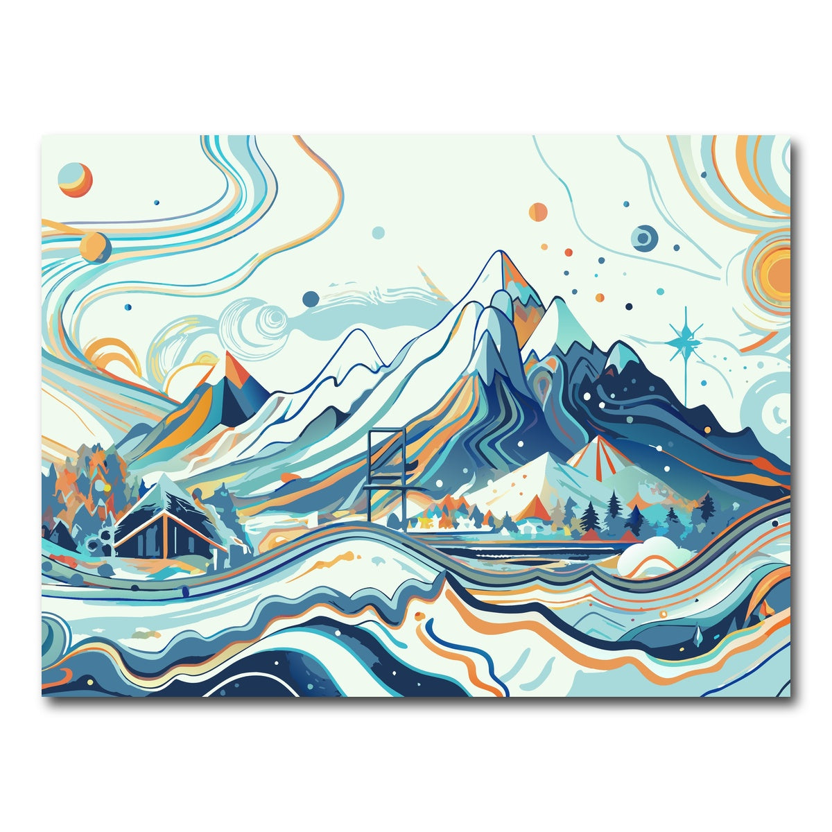 AUTO-MOCKUP WHITE | Surreal Mountain Landscape | 1 Piece | Gallery Wrap Canvas | group=4x3