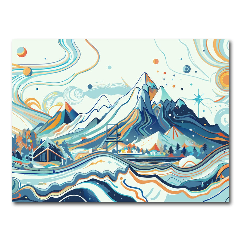 AUTO-MOCKUP WHITE | Surreal Mountain Landscape | 1 Piece | Gallery Wrap Canvas | group=4x3