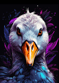 Swan Animal Colorful Wall Art
