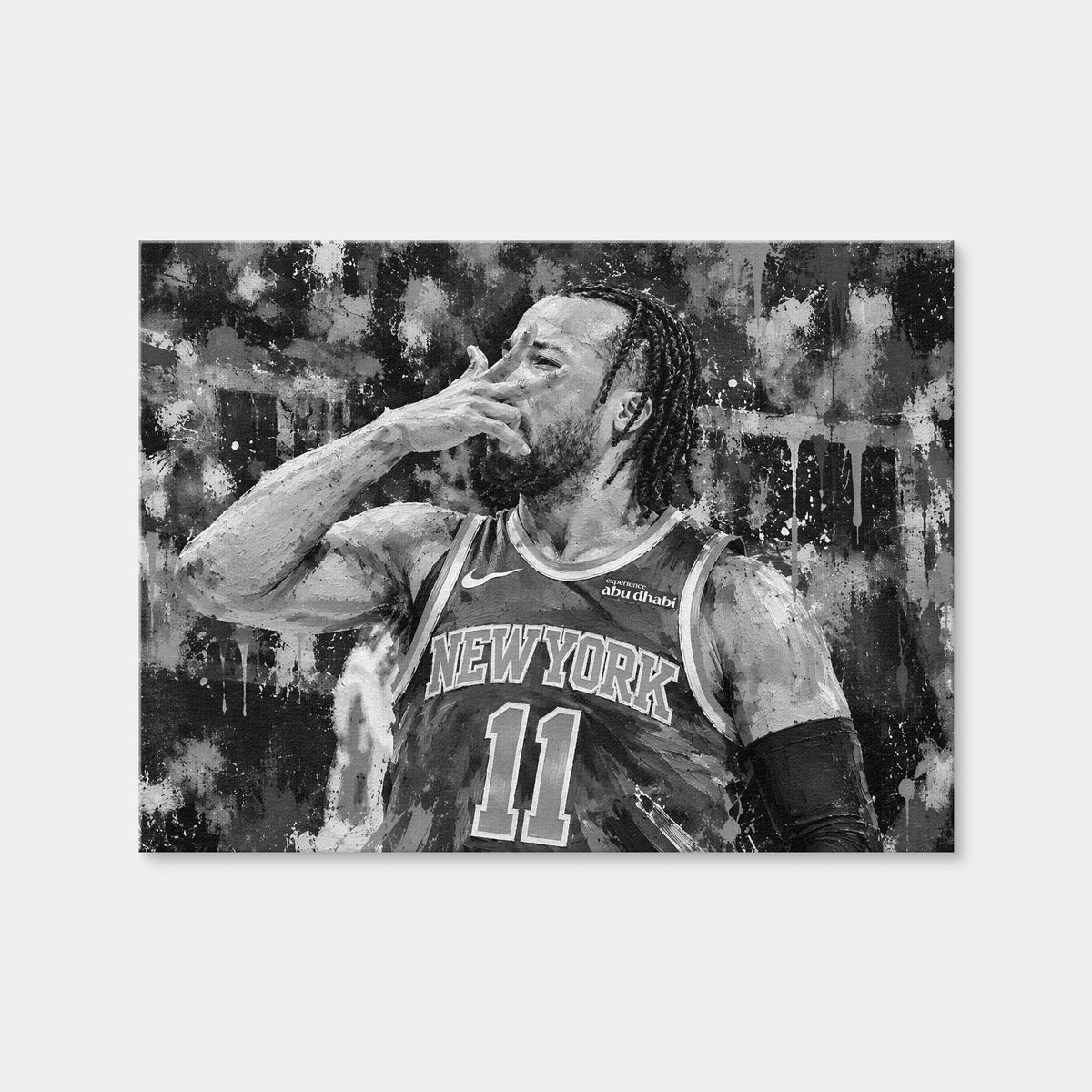 AUTO-MOCKUP WHITE | The Closer – Jalen Brunson Grayscale | 1 Piece | Gallery Wrap Canvas | group=4x3