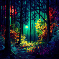 The Moon Through The Forest Wall Art