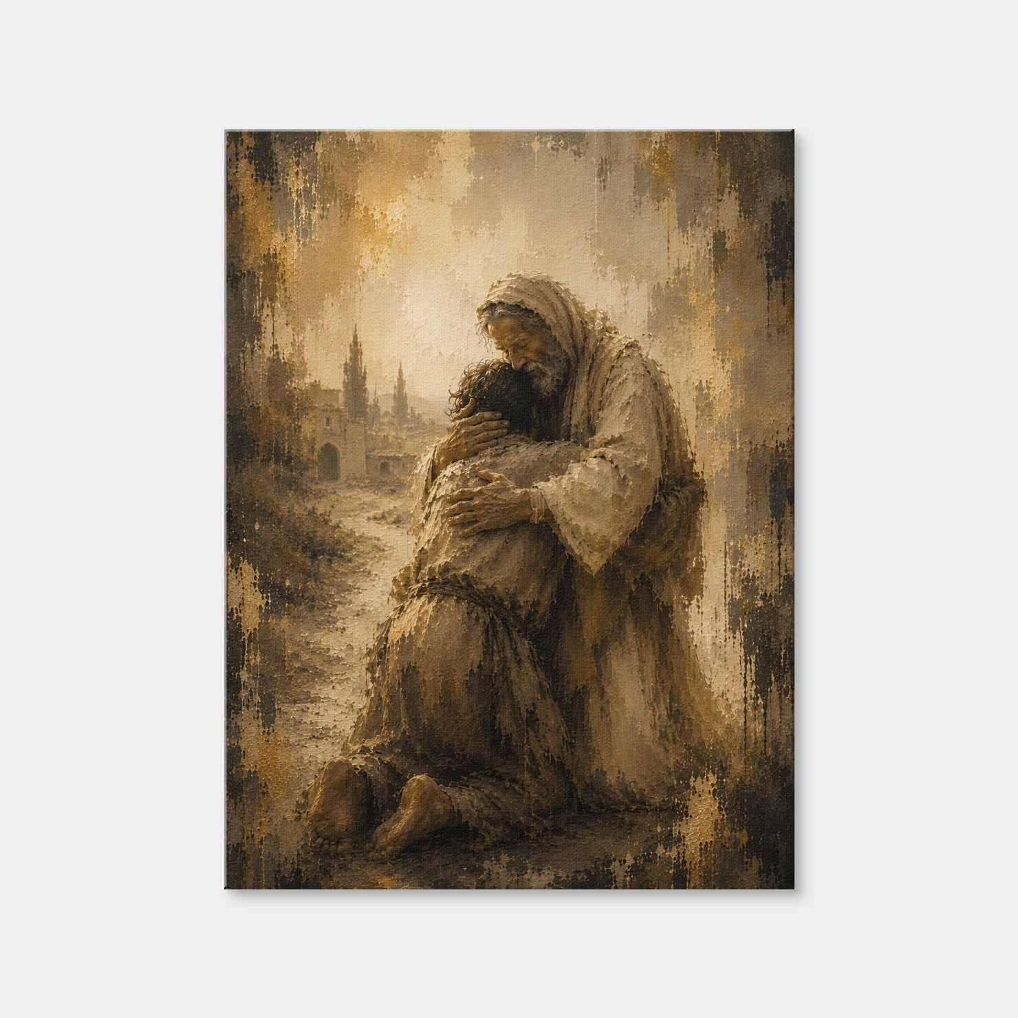 AUTO-MOCKUP WHITE | The Prodigal Son Embrace | 1 Piece | Gallery Wrap Canvas | group=3x4