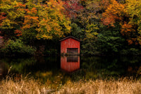 The Red Boat House Wall Art