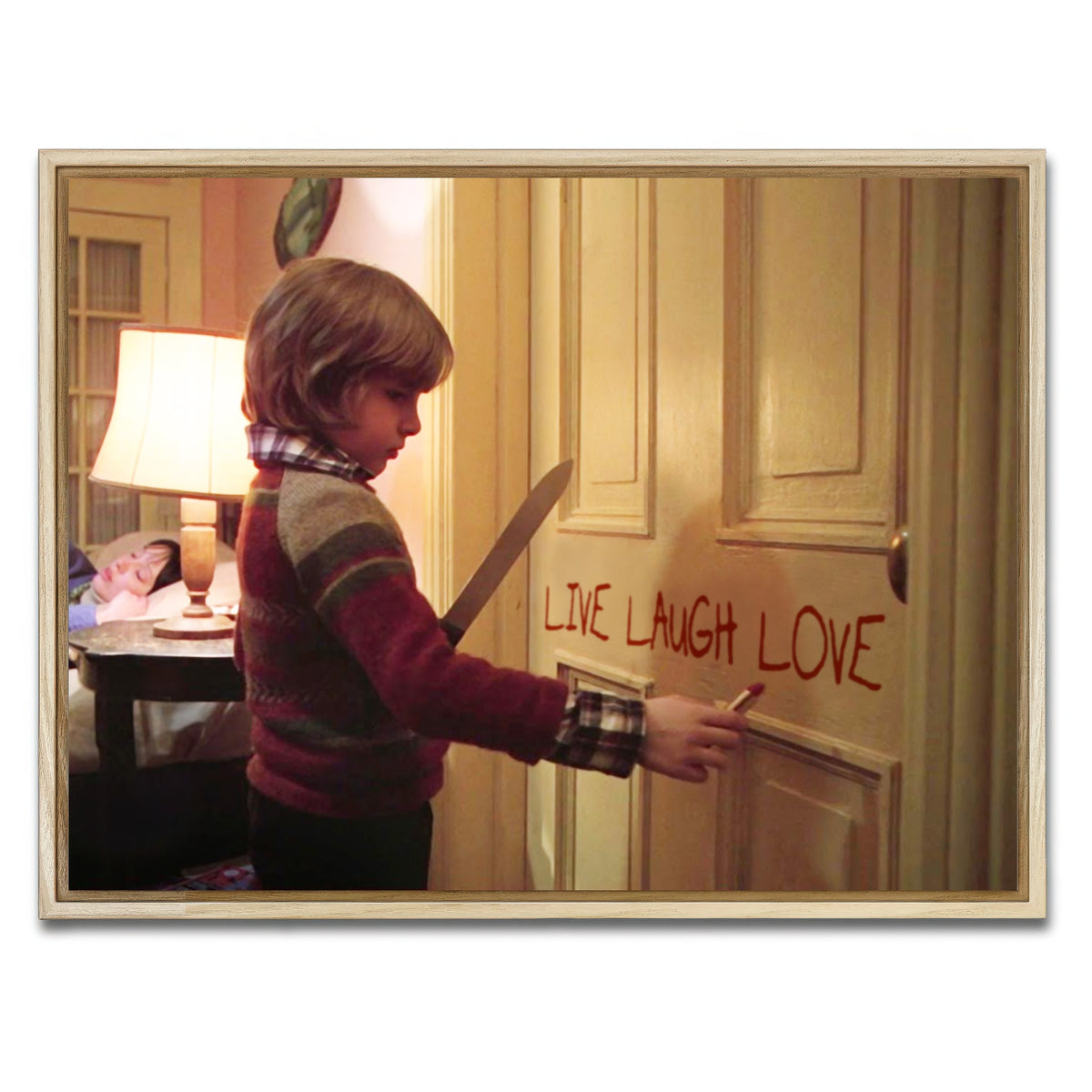 AUTO-MOCKUP WHITE | The Shining - Live Laugh Love | 1 Piece | Natural Framed Canvas | group=4x3