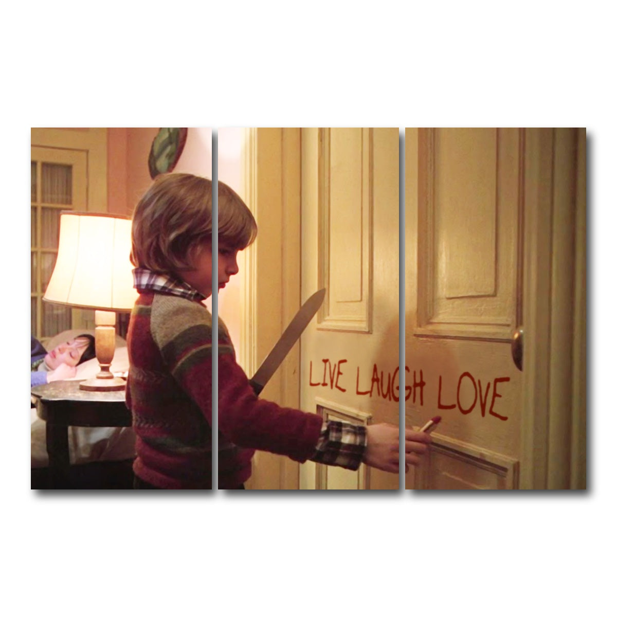 AUTO-MOCKUP WHITE | The Shining - Live Laugh Love | 3 Piece | Gallery Wrap Canvas | group=12x24