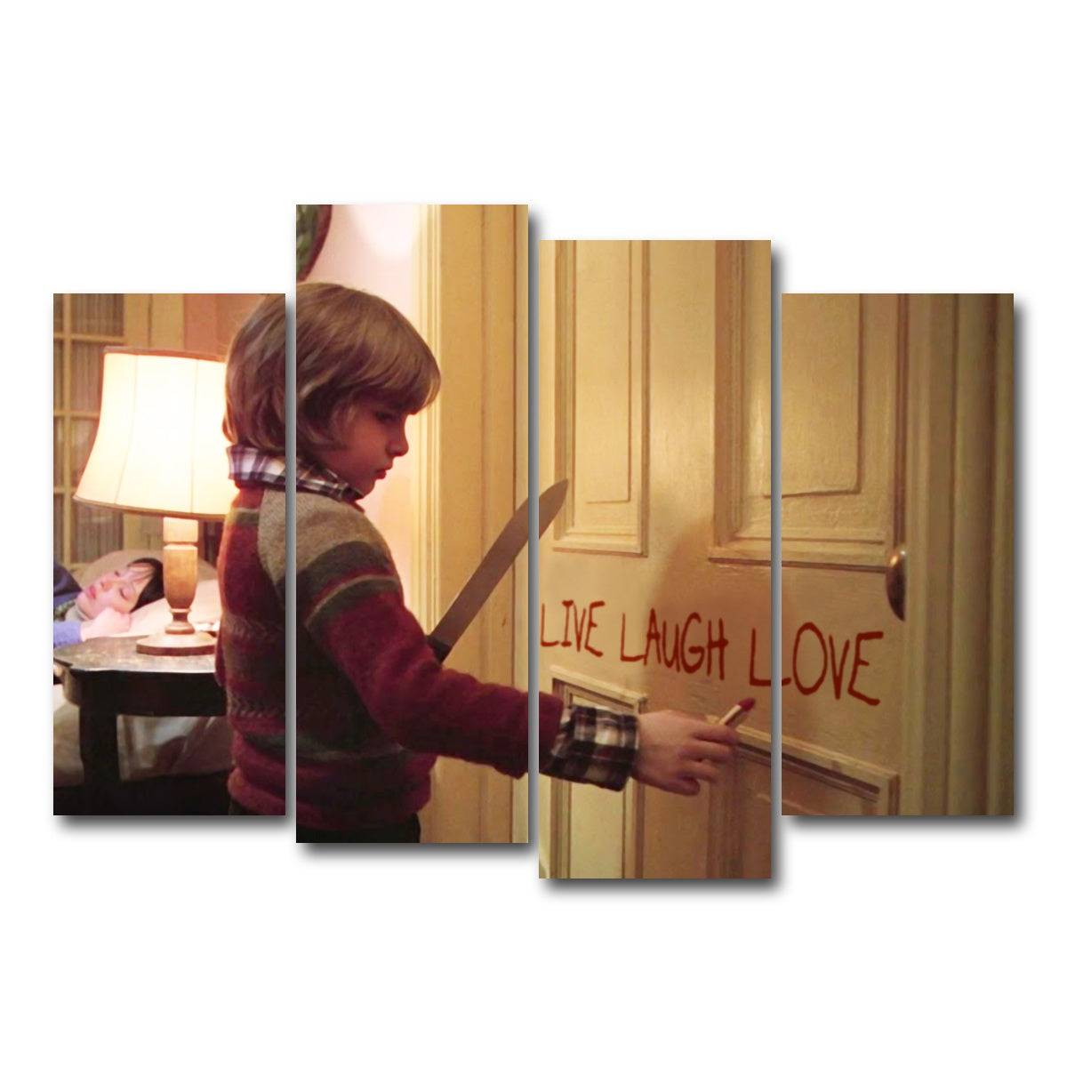 AUTO-MOCKUP WHITE | The Shining - Live Laugh Love | 4 Piece | Gallery Wrap Canvas | group=4_normal