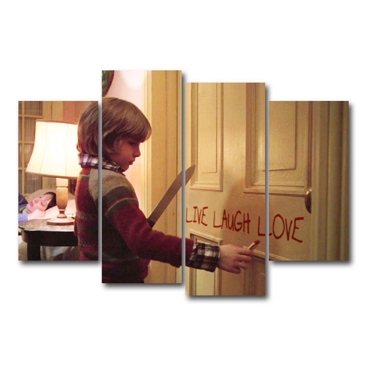 AUTO-MOCKUP WHITE | The Shining - Live Laugh Love | 4 Piece | Gallery Wrap Canvas | group=4_short