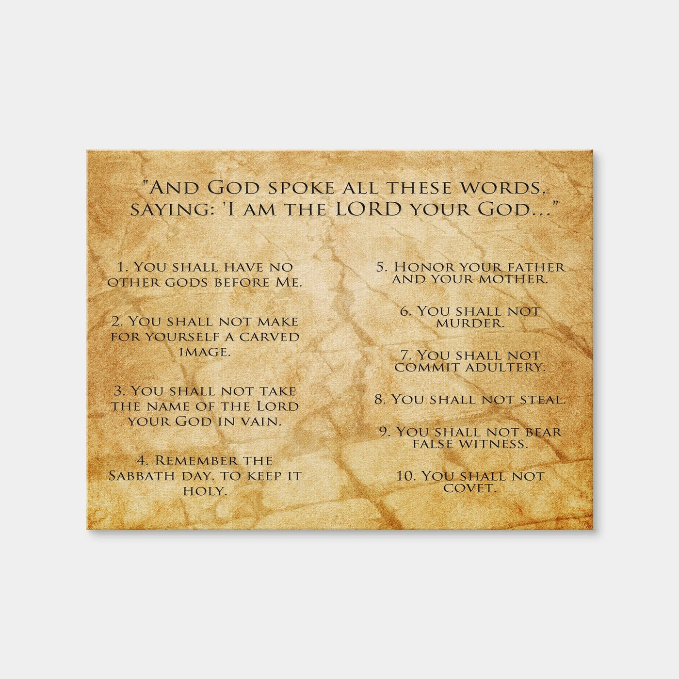 AUTO-MOCKUP WHITE | The Ten Commandments | 1 Piece | Gallery Wrap Canvas | group=4x3