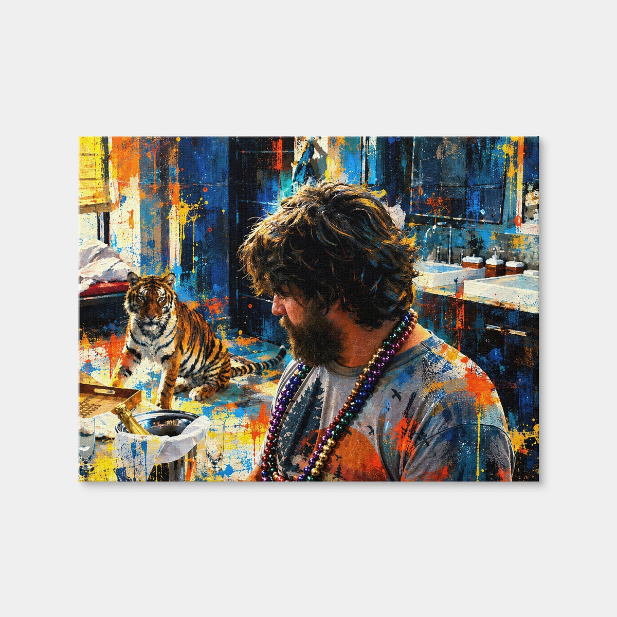AUTO-MOCKUP WHITE | There's a Tiger in the Bathroom – The Hangover | 1 Piece | Gallery Wrap Canvas | group=4x3