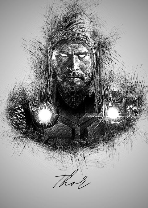 Thor Sketch Wall Art