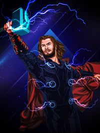 Thor With Hammer Wall Art