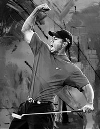 Tiger Masters Win Grayscale Wall Art