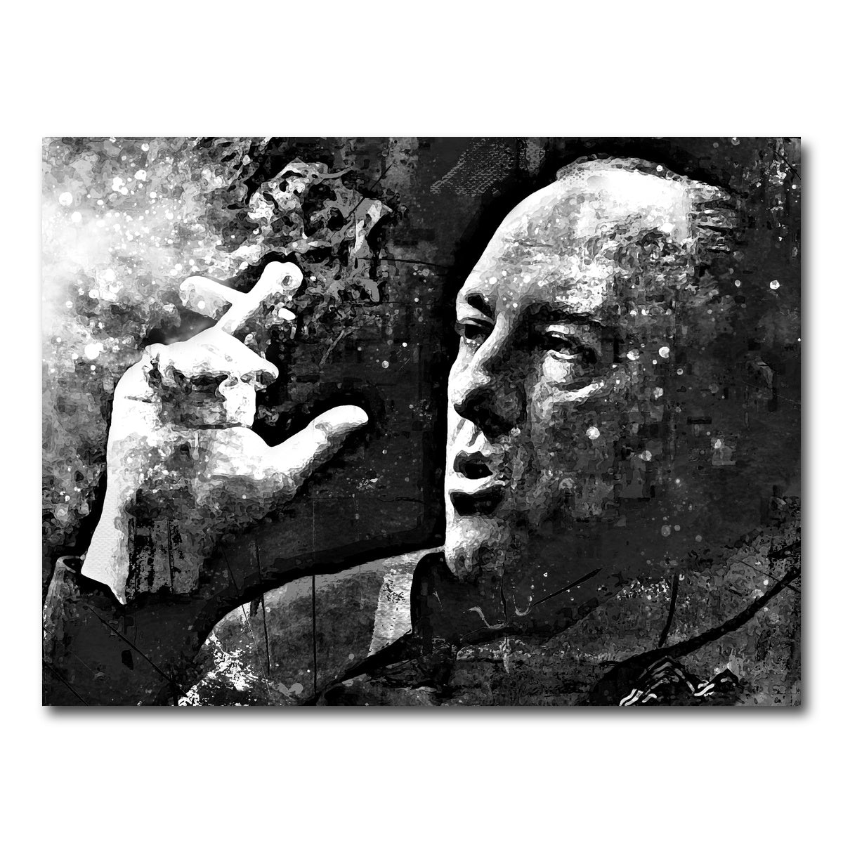 AUTO-MOCKUP WHITE | Tony Soprano Grayscale | 1 Piece | Gallery Wrap Canvas | group=4x3