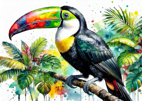 Toucan Watercolor V1 Wall Art
