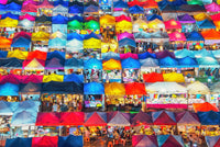 Train Night Market Wall Art
