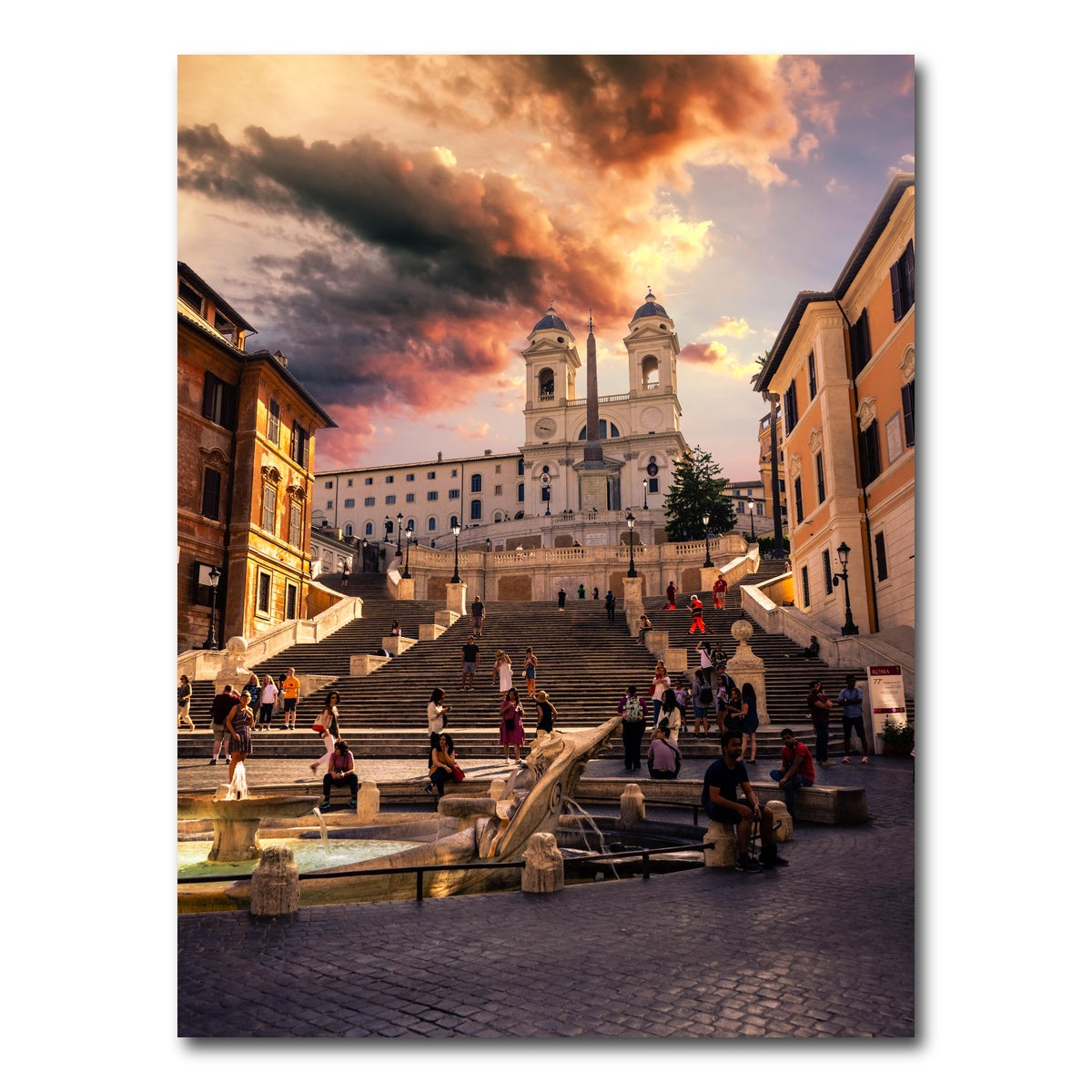 AUTO-MOCKUP WHITE | Trinita dei Monti and Piazza di Spagna | 1 Piece | Gallery Wrap Canvas | group=3x4