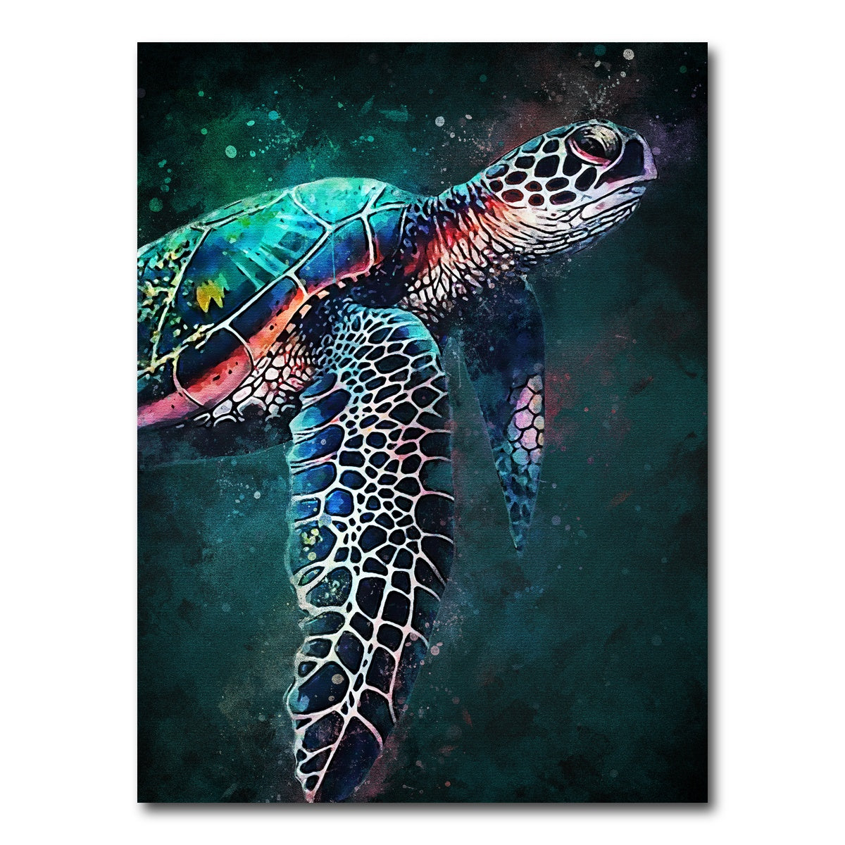 AUTO-MOCKUP WHITE | Turtle Abstract | 1 Piece | Gallery Wrap Canvas | group=3x4