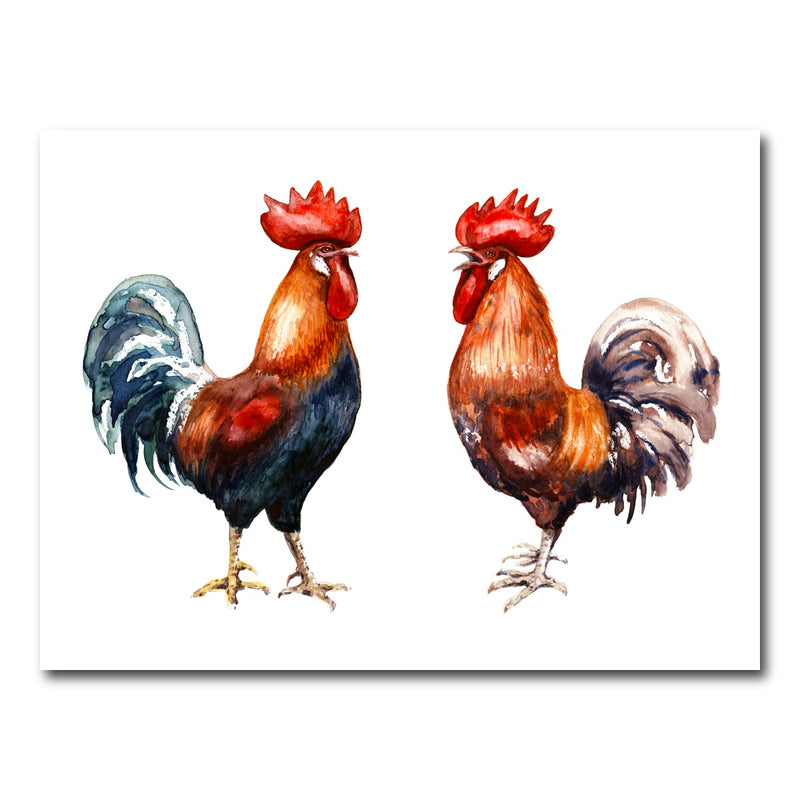 AUTO-MOCKUP WHITE | Two red roosters | 1 Piece | Gallery Wrap Canvas | group=4x3