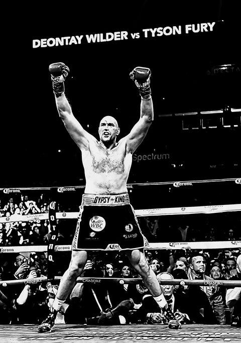Tyson Fury Grayscale Wall Art