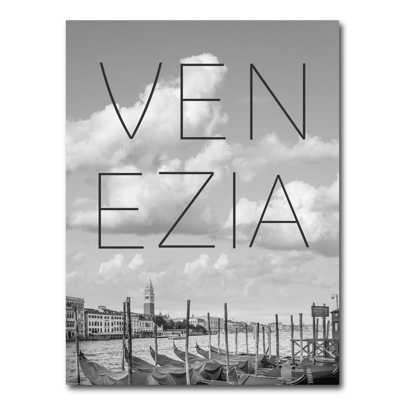 AUTO-MOCKUP WHITE | VENICE Grand Canal and St Mark's Campanile Text | 1 Piece | Gallery Wrap Canvas | group=3x4