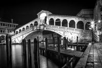 Venice Rialto Bridge at Night Wall Art