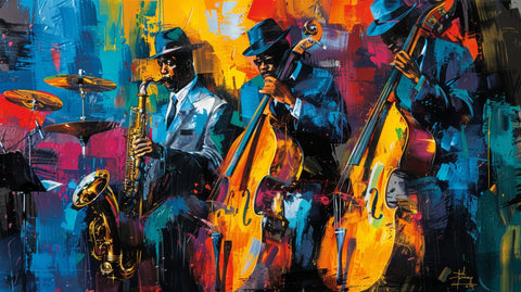 Vibrant Jazz Band Wall Art