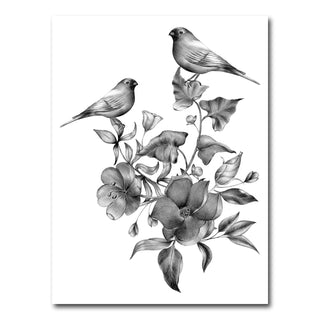 AUTO-MOCKUP WHITE | Vintage flowers and birds | 1 Piece | Gallery Wrap Canvas | group=3x4
