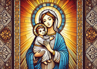 Virgin Mary Holding Baby Jesus Wall Art
