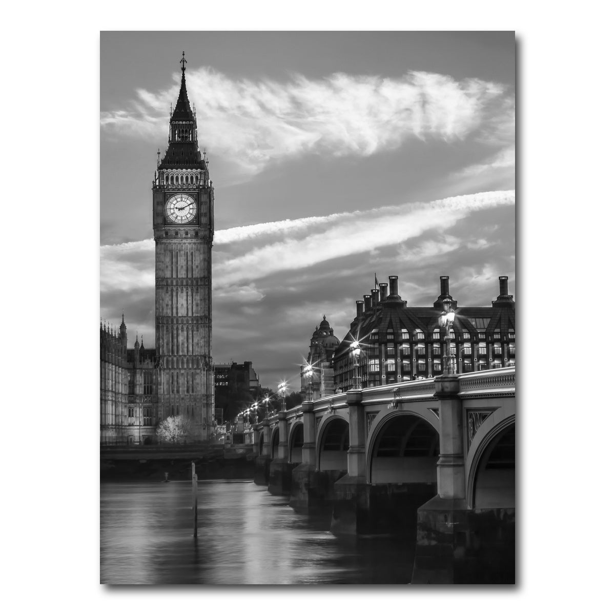 AUTO-MOCKUP WHITE | Westminster Bridge - Evening | 1 Piece | Gallery Wrap Canvas | group=3x4