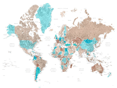 World Map 12 Wall Art