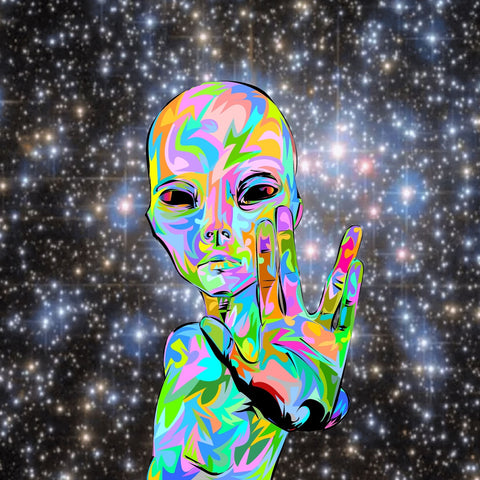 alien peace Wall Art