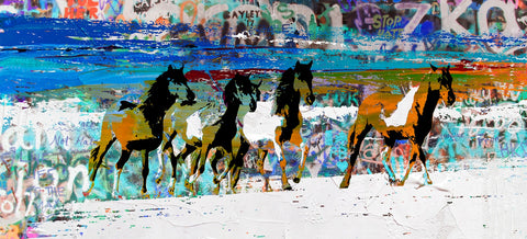 beach horses 3 Wall Art