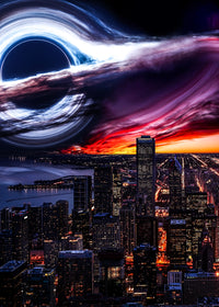 black hole city Wall Art