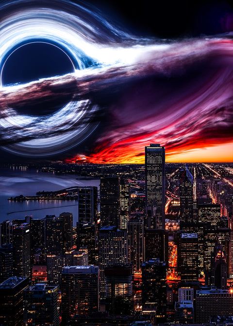 black hole city Wall Art