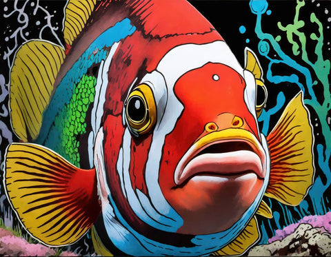 clown fish graffiti Wall Art
