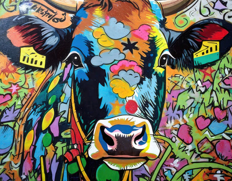cow graffiti Wall Art