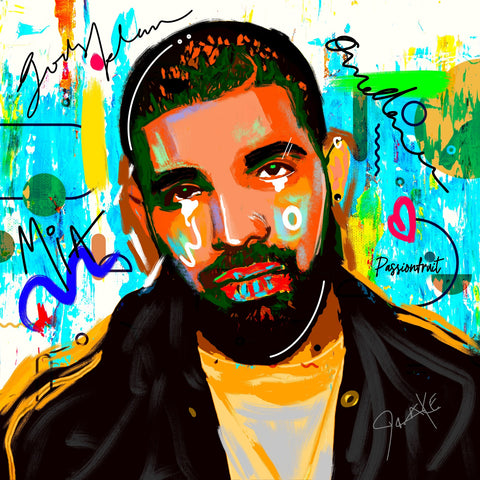 drake Graffiti Wall Art