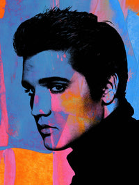 elvis bright colors Wall Art