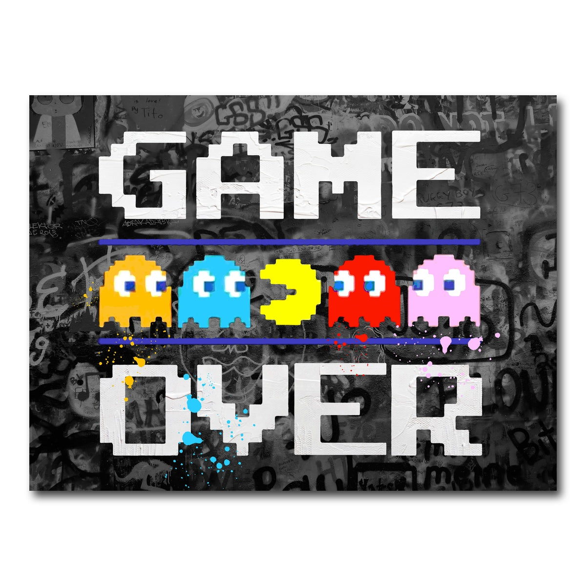 AUTO-MOCKUP WHITE | game over | 1 Piece | Gallery Wrap Canvas | group=4x3