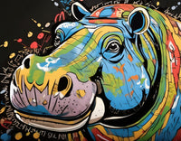 hippo graffiti Wall Art