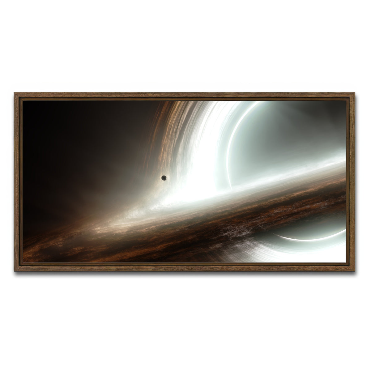 AUTO-MOCKUP WHITE | interstellar gargantua | 1 Piece | Walnut Frame | group=2x1