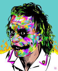 joker brown fire Wall Art
