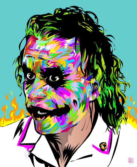 joker brown fire Wall Art