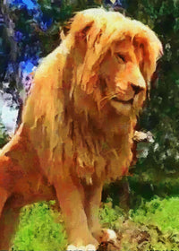 king lion painting Wall Art