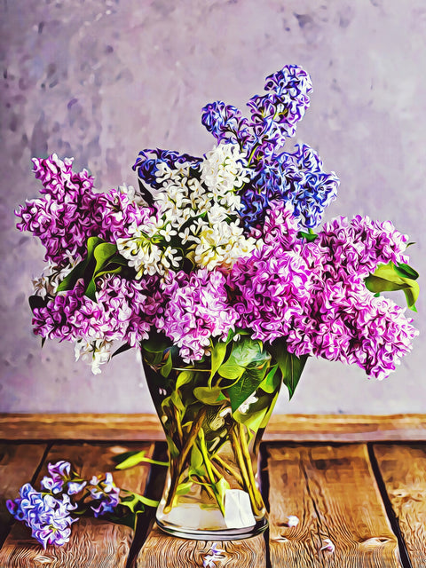 lilacs in glass vase Wall Art